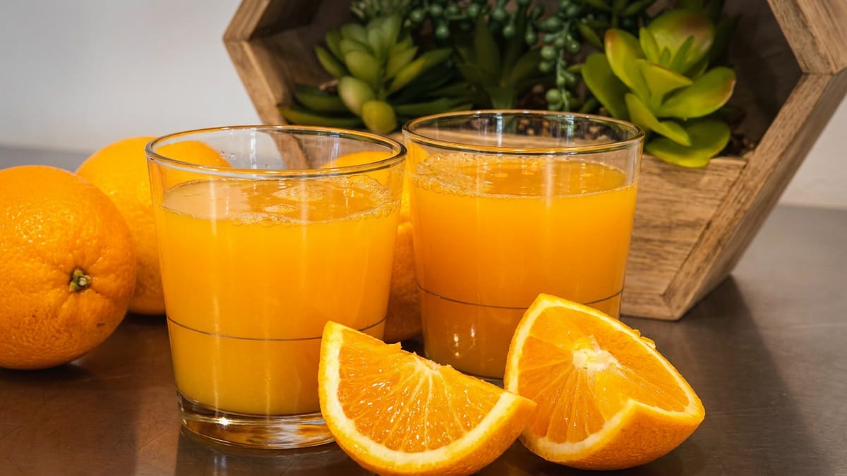 Mimosas made with fresh-squeezed OJ