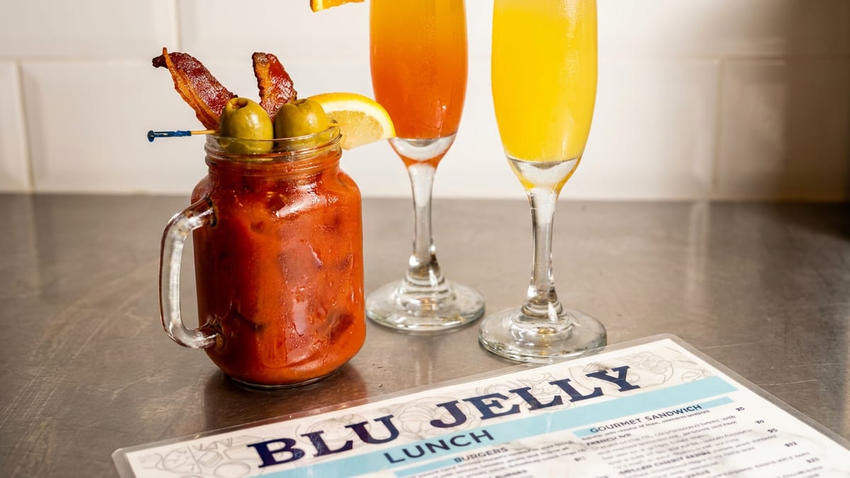 Bloody Mary with bacon on top